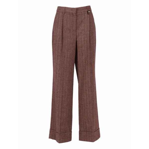 ロレーナアントニアッツィ レディース 心地よいズボン下 ボトムス Pleated herringbone trousers Brown