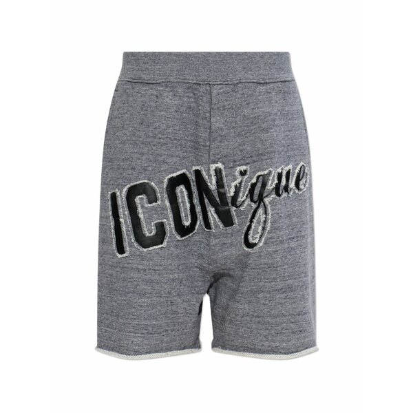 ディースクエアード レディース 心地よいズボン下 ボトムス Appliqu￡ frayed shorts Grey