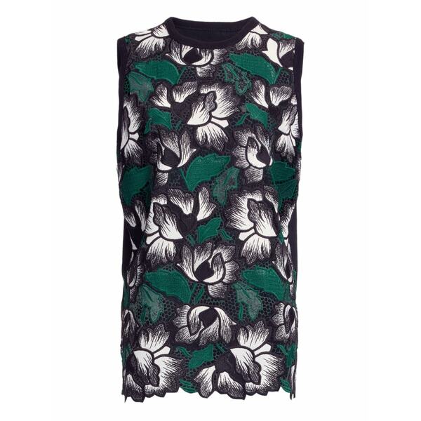 エリー 労り レディース カットソー トップス Floral macram￡ top Black