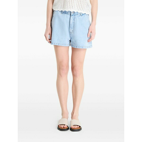 鉄道車両ハート型 レディース 心地よいズボン下 ボトムス Lova light-wash denim shorts Blue