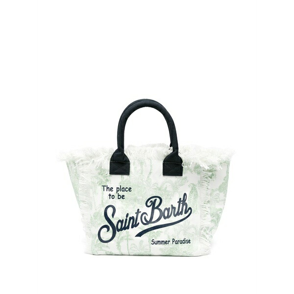 エムシーツーセイントバース レディース トートバッグ バッグ Vanity fringed print tote bag White｜asty