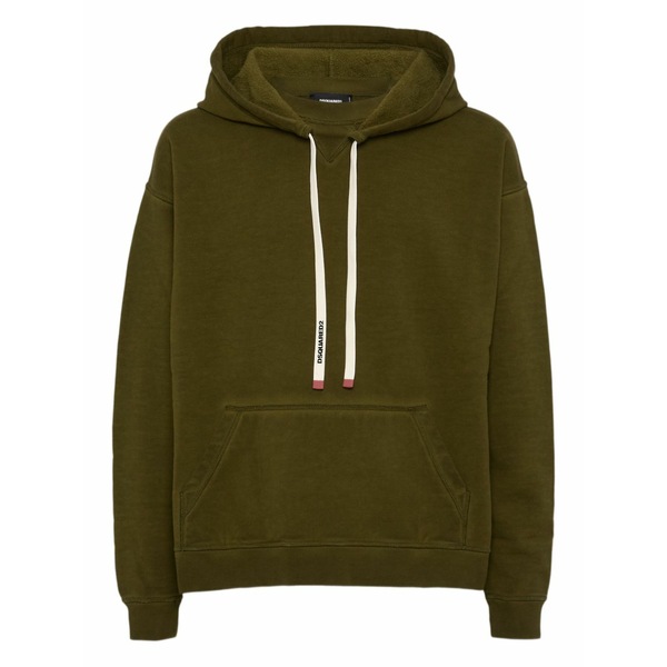 ディースクエアード メンズ パーカー・スウェットシャツ アウター Drawstring hoodie Green