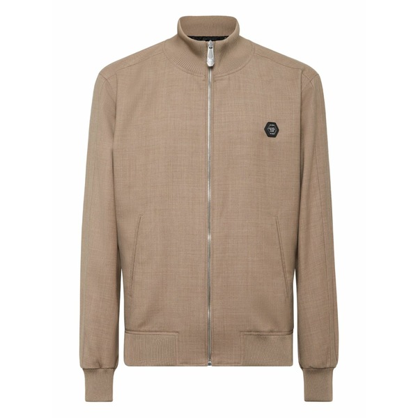 フィリップ飾り気のない メンズ 上衣＆上衣 アウター Logo-patch jacket  Brown