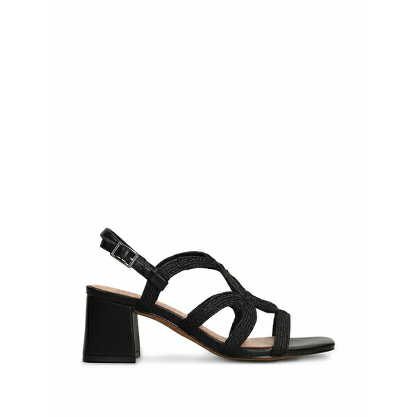 ビビロウ レディース サンダル シューズ Meli woven-strap block-heel sandals Black
