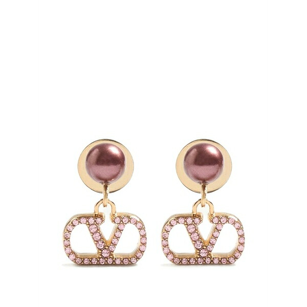 ヴァレンティノ ガラヴァーニ レディース ピアス&イヤリング アクセサリー Vlogo signature earrings in metal, pearl and swarovski¢ crystals Gold|asty