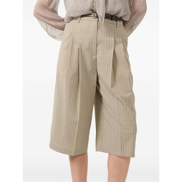 バーバラ ブイ レディース 心地よいズボン下 ボトムス Pinstripe bermuda shorts Neutrals