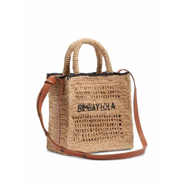 ビンバ イ ローラ レディース ショルダーバッグ 御徒面子 Medium logo-embroidered cross body bag Neutrals