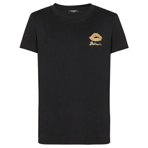バルマン メンズ プルオーバー トップス Balmain kiss print t-shirt Black