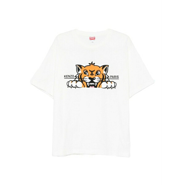 ケンゾー メンズ ティーシャツ トップス  happy tiger cotton t-shirt White