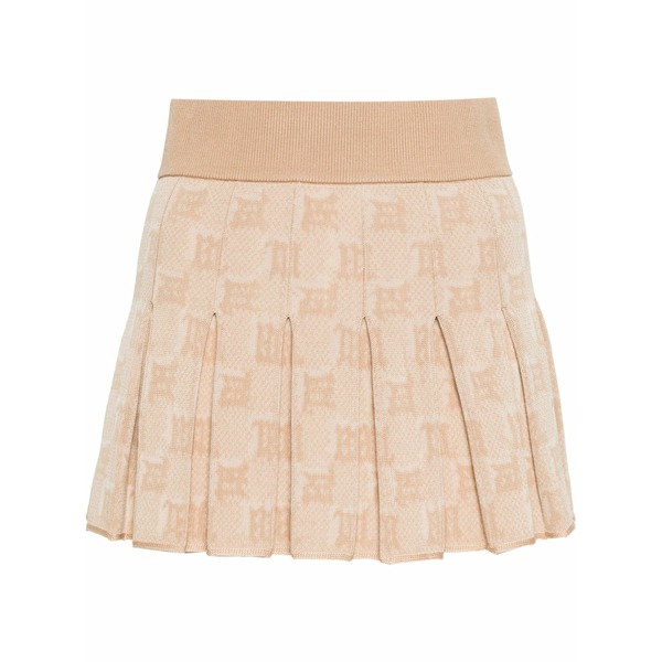 ミスビヘイブ レディース スコート ボトムス Monogram-jacquard pleated mini skirt Neutrals