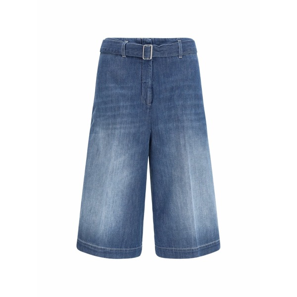 トゥルー ロイヤル レディース 心地よいズボン下 ボトムス Belted knee-length shorts Blue