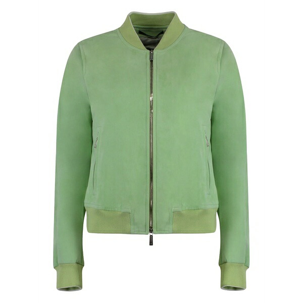 ムーレー レディース 上衣＆上衣 アウター Double-zip suede bomber jacket Green