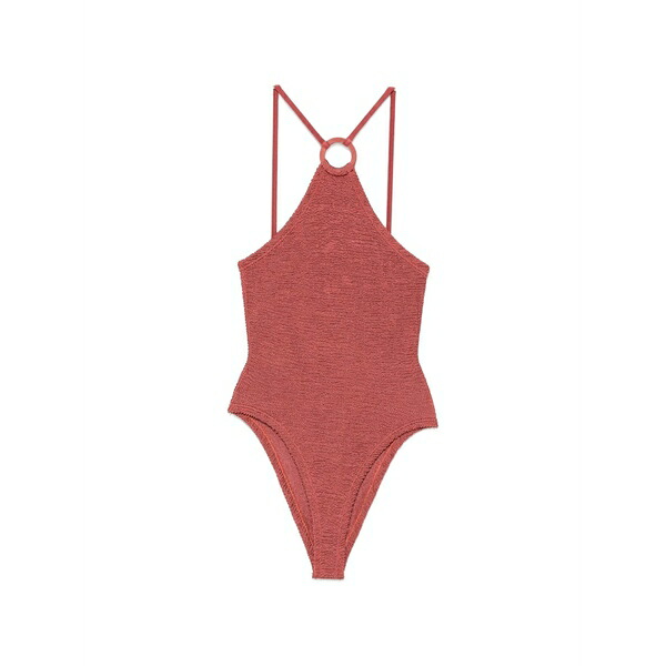 フンザ・ジー レディース 衣装 トップス Jasmine crinkle-effect swimsuit Red