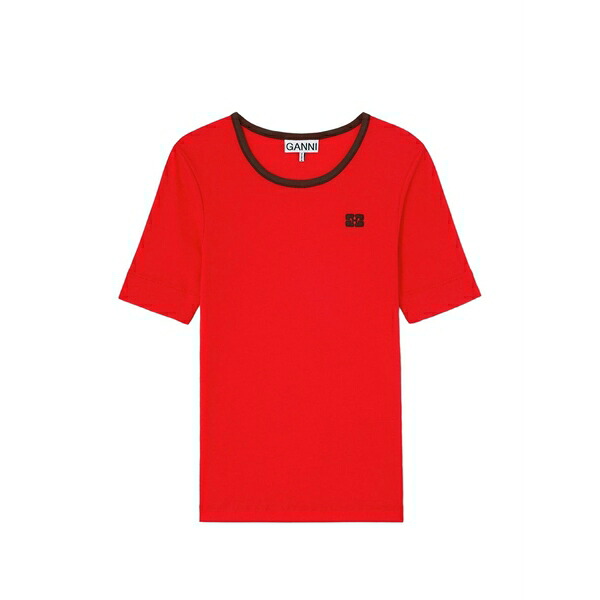 ガニー レディース ティーシャツ トップス Logo-detail t-shirt Red