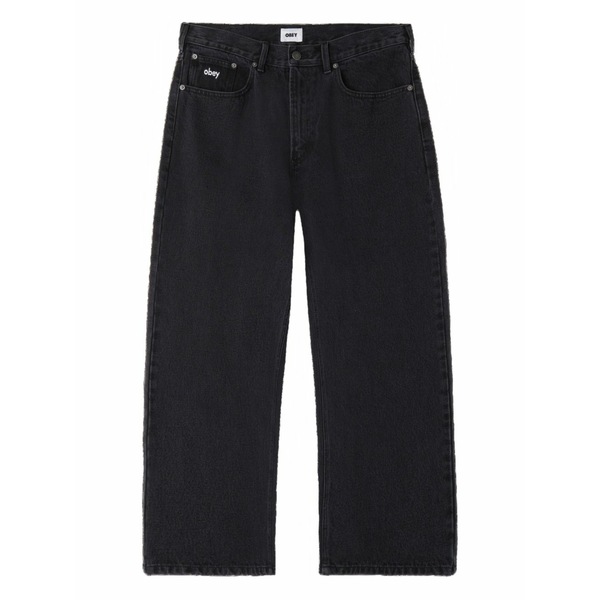 オベイ メンズ 心地よいズボン下 ボトムス Logo-detail trousers Black