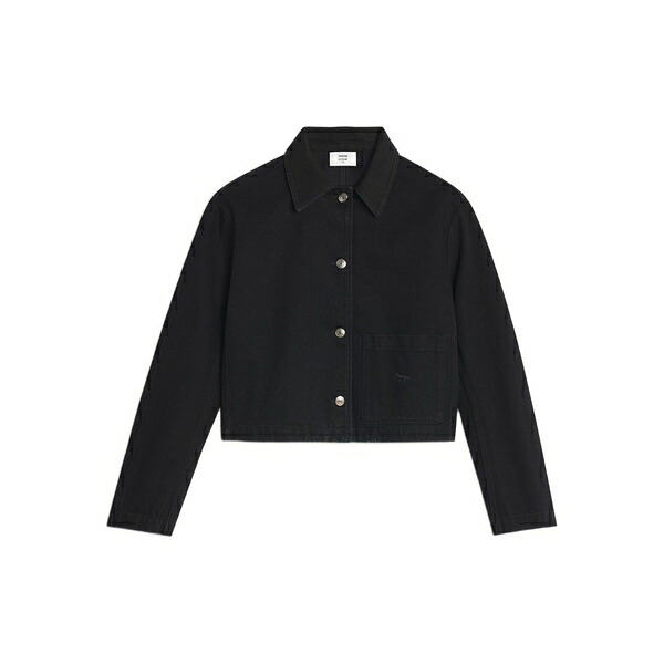 棲み家 稲荷 レディース 上衣＆上衣 アウター Pocket button cotton denim jacket Black