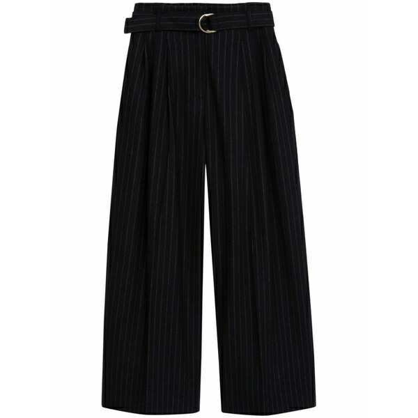 スリーワンフィリップリム レディース 心地好いズボン下 ボトムス Flannel striped wide-leg trousers Blue