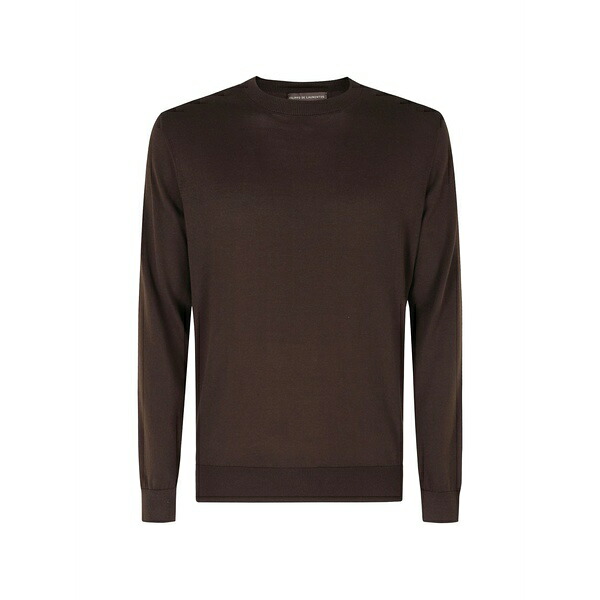 フィリッポ デ ラウレンティス メンズ ニット&セーター アウター Crew-neck long-sleeve sweater Brown｜asty