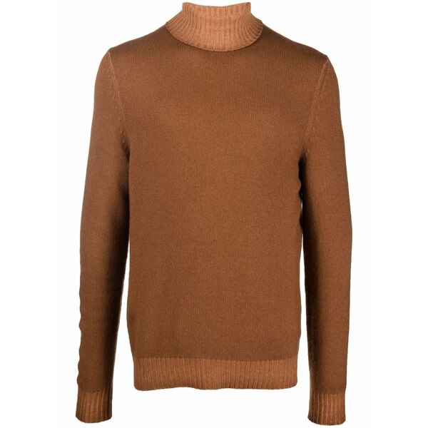 マロ メンズ 編み物\u0026ティーシャツ アウター Fine-knit rollneck jumper Brown