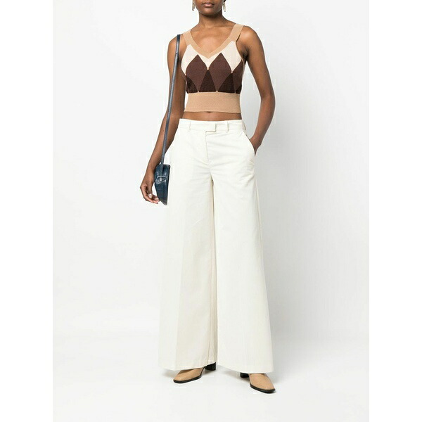 バランタイン レディース 心地よいズボン下 ボトムス Cotton wide-leg trousers Neutrals