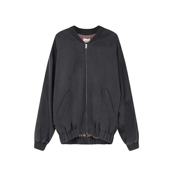 アリジ レディース 上衣＆上衣 アウター Ribbed knit bomber Grey