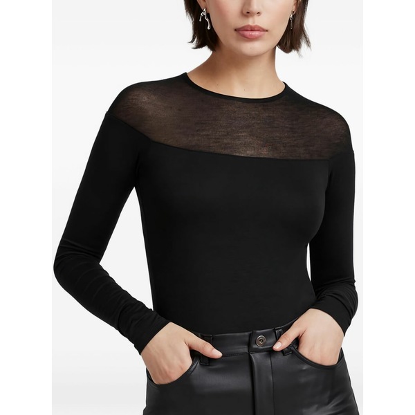 マルセラ レディース プルオーバー トップス Pearl sheer-panel top Black
