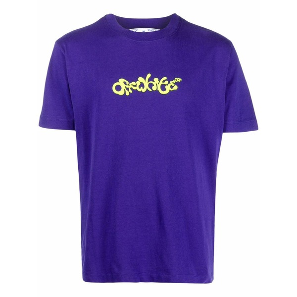 象牙色 メンズ ティーシャツ トップス Logo-print t-shirt Purple