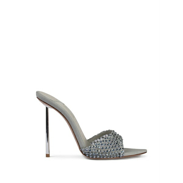 ル シラ レディース サンダル シューズ Gilda embellished mules Grey