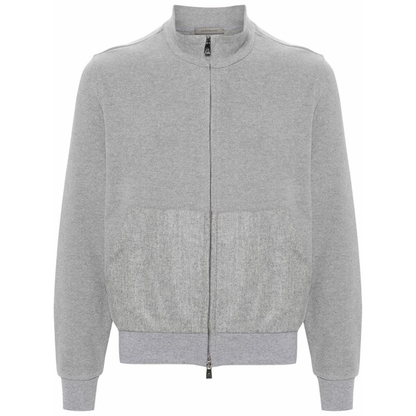 コルネリアーニ メンズ パーカー・スウェットシャツ アウター Mock-neck zip-up sweatshirt  Grey