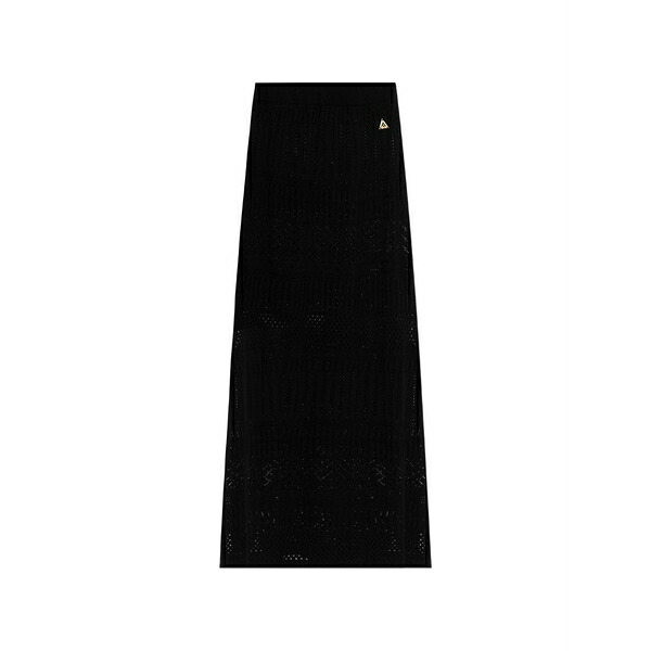 エーケプ レディース スコート ボトムス Logo-plaque maxi skirt Black