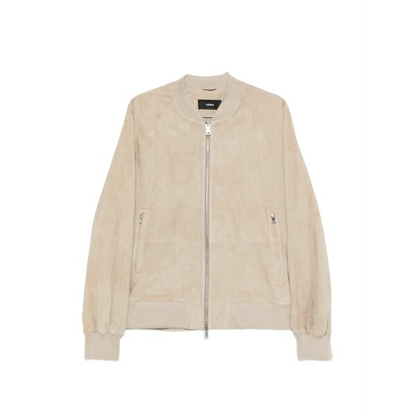 アルマ メンズ 上衣＆上衣 アウター Dion zipped suede jacket Neutrals