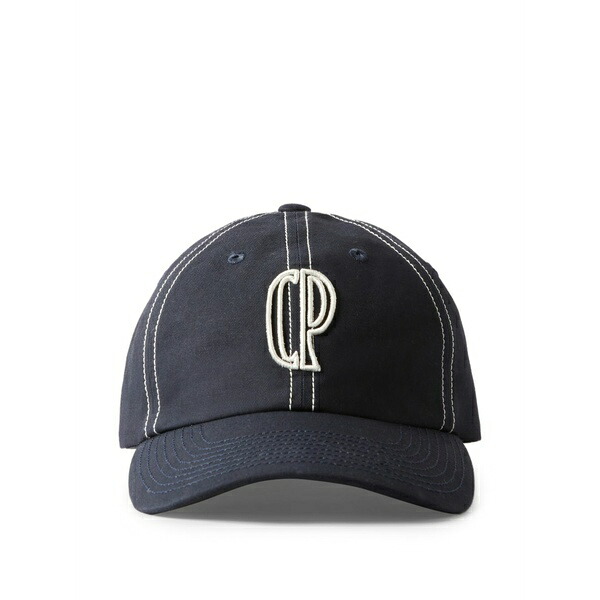 クローディピエルロ レディース かぶり笠 佩び物 Logo-embroidered topstitched cap Blue
