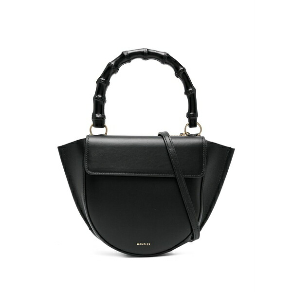 ワンドラー レディース ショルダーバッグ 御徒面子 Bamboo-handle tote bag Black