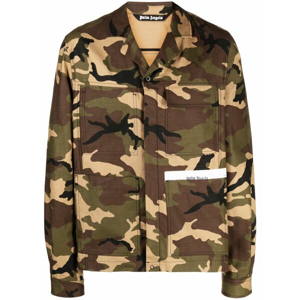 パーム・エンジェルス メンズ 上衣＆上衣 アウター Camouflage-print cotton jacket Green