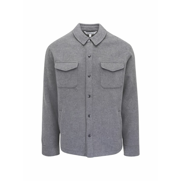 ピーター・鏡鑑 メンズ 上衣＆上衣 アウター Flap-pocket collared jacket Grey