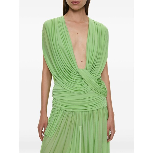 クリストファーエスバー レディース カットソー トップス Ripple drape top Green