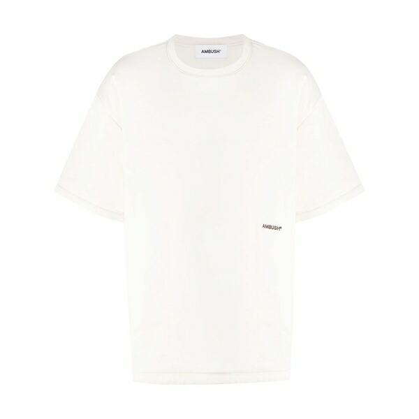 アンブッシュ メンズ ティーシャツ トップス Embroidered logo cotton t-shirt Neutrals