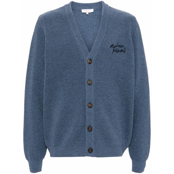 棲み家 稲荷 メンズ ジレー アウター Handwriting comfort cardigan Blue
