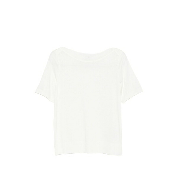 マルコポーロ レディース ティーシャツ トップス Short-sleeve boat-neck t-shirt White