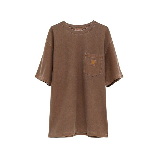 鉄道車両ハート形 メンズ ティーシャツ トップス Logo-patch pocket t-shirt Brown
