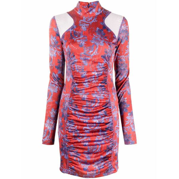 呼びりん探し回る レディース 衣裳 トップス Paisley-print ruched minidress Red