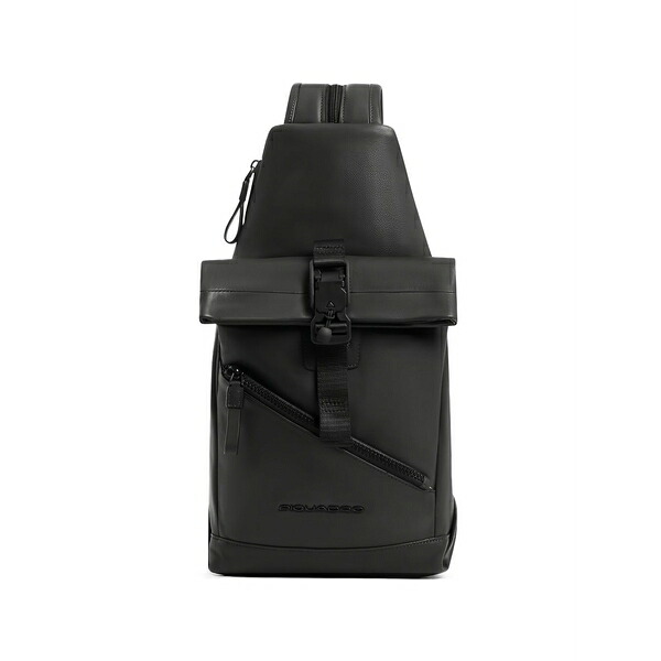 ピークアドロ  メンズ うしろ側容器に並べる・背嚢 御徒面子 Convertible leather sling bag Black