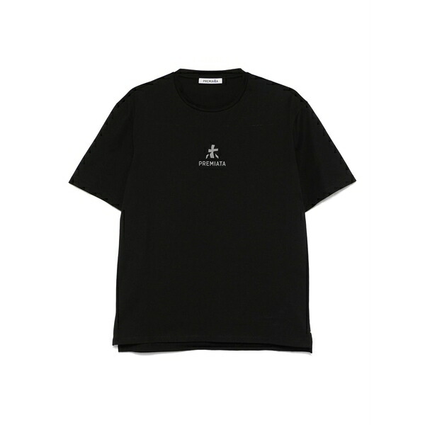 プレミアータ メンズ ティーシャツ トップス Logo-print crewneck t-shirt Black