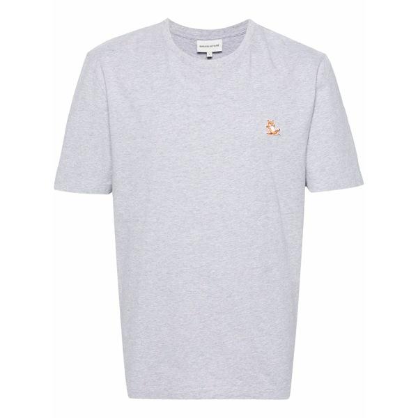 住み家 稲荷 メンズ ティーシャツ トップス Chillax fox-patch cotton t-shirt Grey