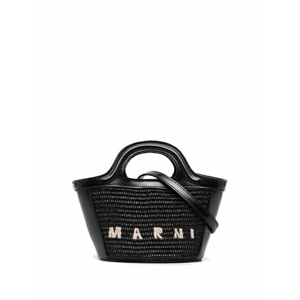 マルニ レディース ハンドバック 御徒面子 Micro tropicalia embroidered bag Black