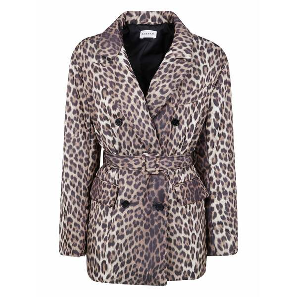 パロッシュ レディース 厚地の外套 アウター Leopard-print belted coat Brown