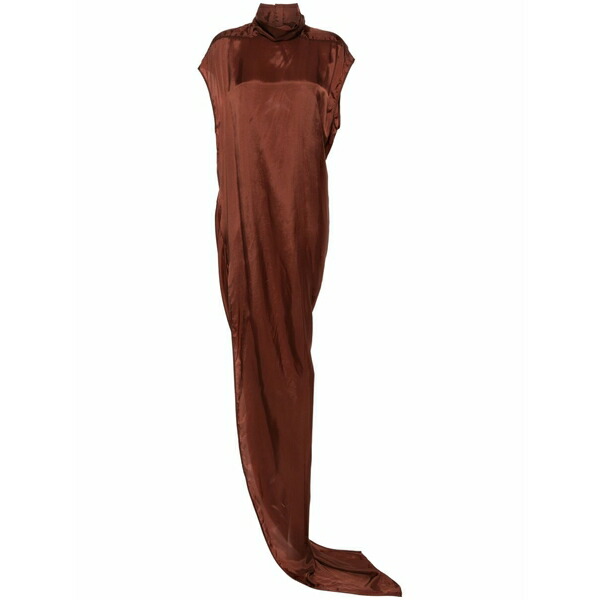 リックオウエンス レディース 衣裳 トップス Edfu t asymmetric dress Brown