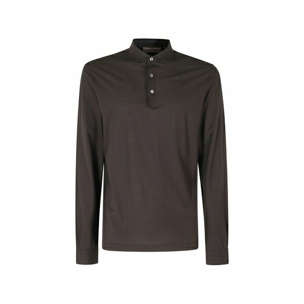 フィリッポ デ ラウレンティス メンズ スポーツシャツ トップス Long-sleeve polo shirt Brown