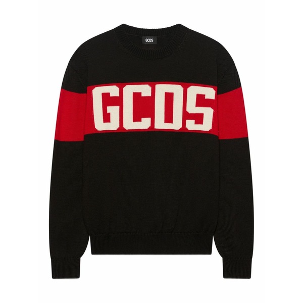 ジーシーディーエス メンズ 編み物\u0026プルオーバー アウター Logo-embellishment sweatshirt Black
