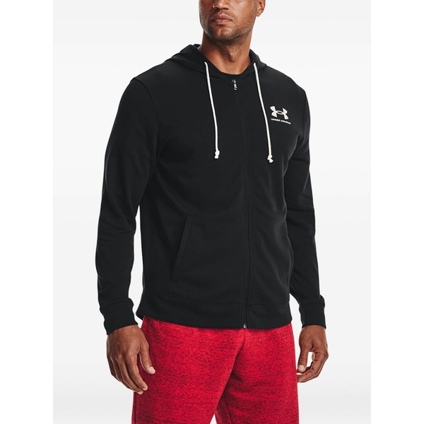 アンダーアーマー メンズ パーカー・スウェットシャツ アウター Logo-print hoodie Black